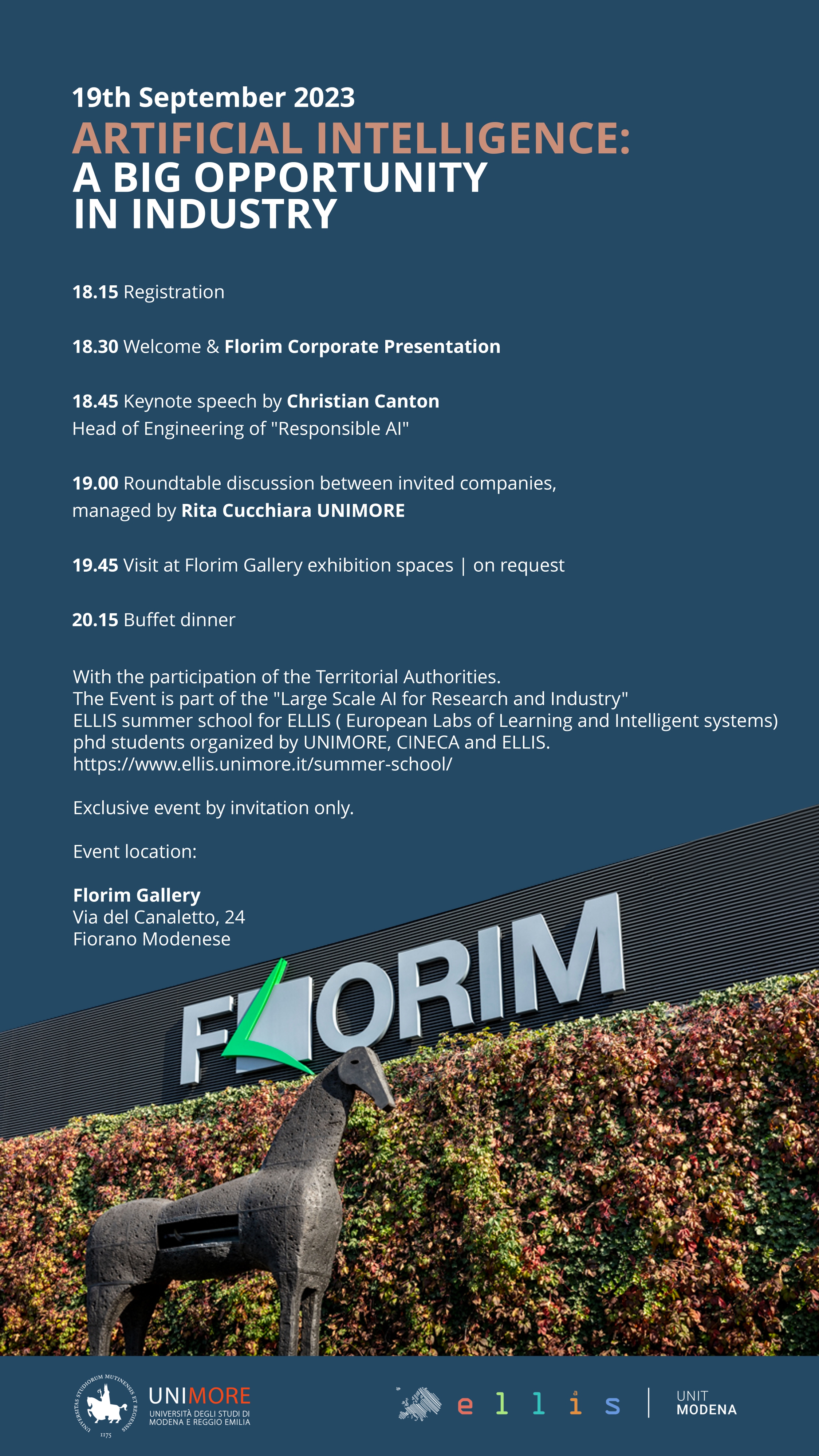 ELLIS Summer School on Large-Scale AI - Social event hosted by Florim Ceramiche SpA