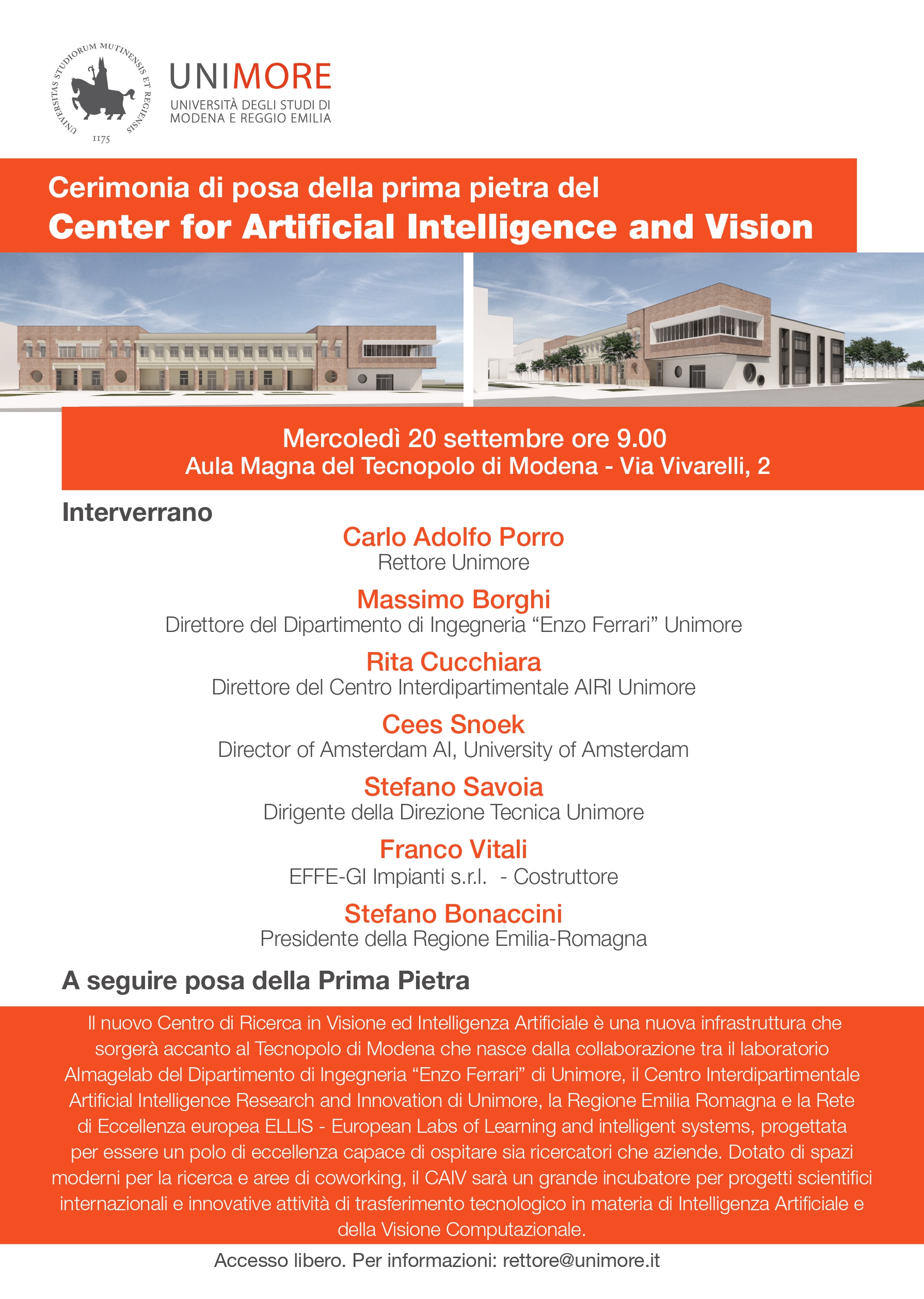 Foundation stone-laying ceremony for the Center for Artificial Intelligence and Vision