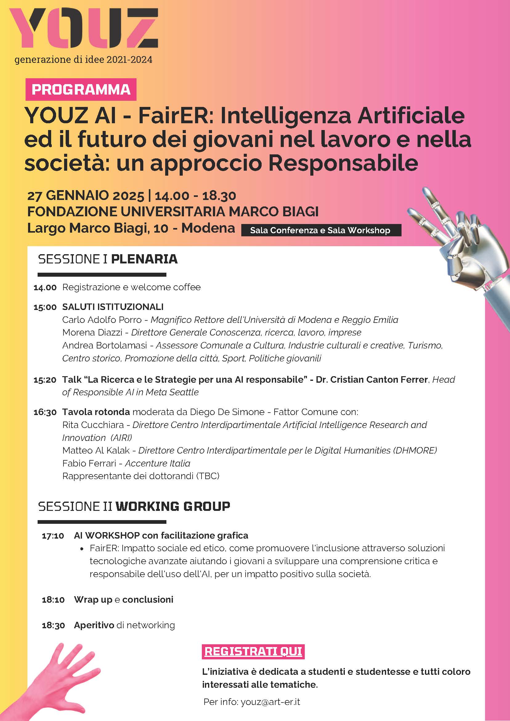 YOUZ&AI - January 27, 2025, 2:00 PM at Auditorium Fondazione Marco Biagi