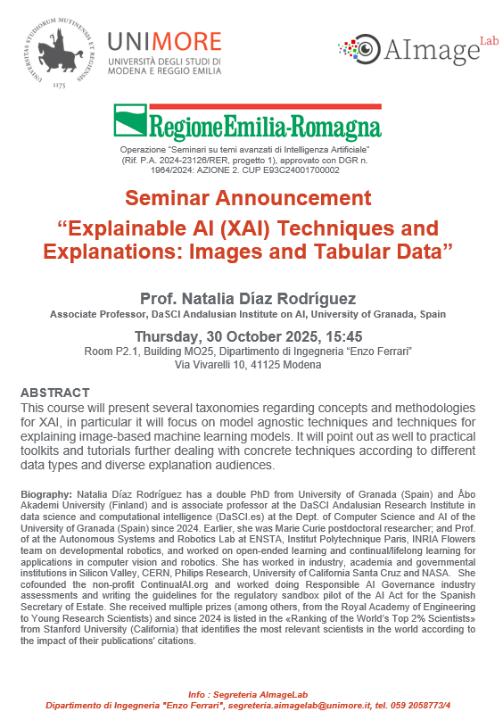 Seminar: "Explainable AI (XAI) Techniques and Explanations: Images and Tabular Data"