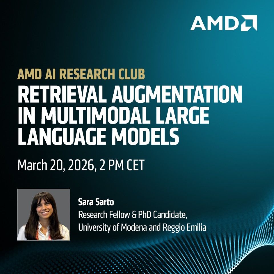 Sara Sarto at the AMD Silo AI Research Club