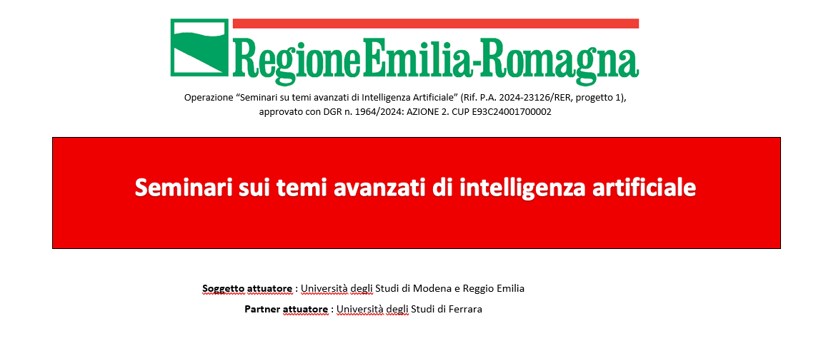 Ciclo di seminari sui temi dell'intelligenza artificiale-Rif. P.A. 2024-23126/RER, progetto 1, AZIONE 2. CUP E93C24001700002